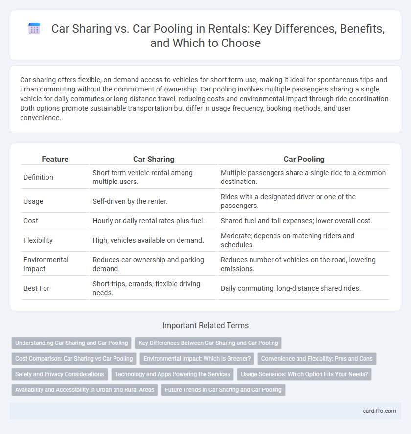 Car Sharing vs. Car Pooling in Rentals: Key Differences, Benefits, and Which to Choose