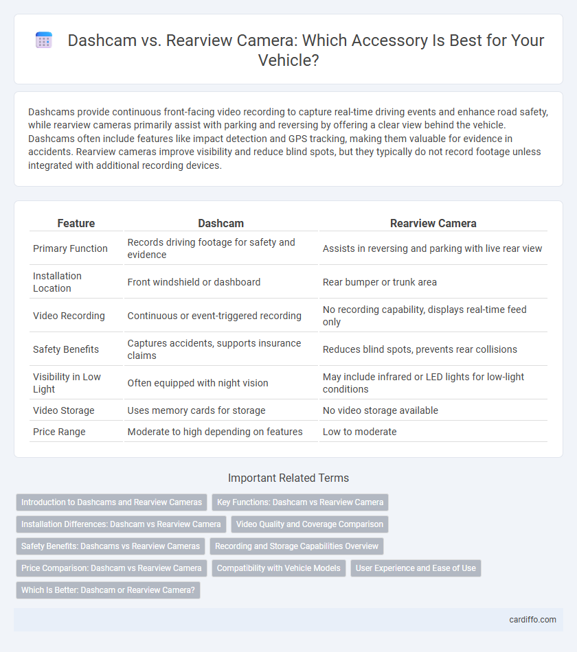 Dashcam vs. Rearview Camera: Which Accessory Is Best for Your Vehicle?