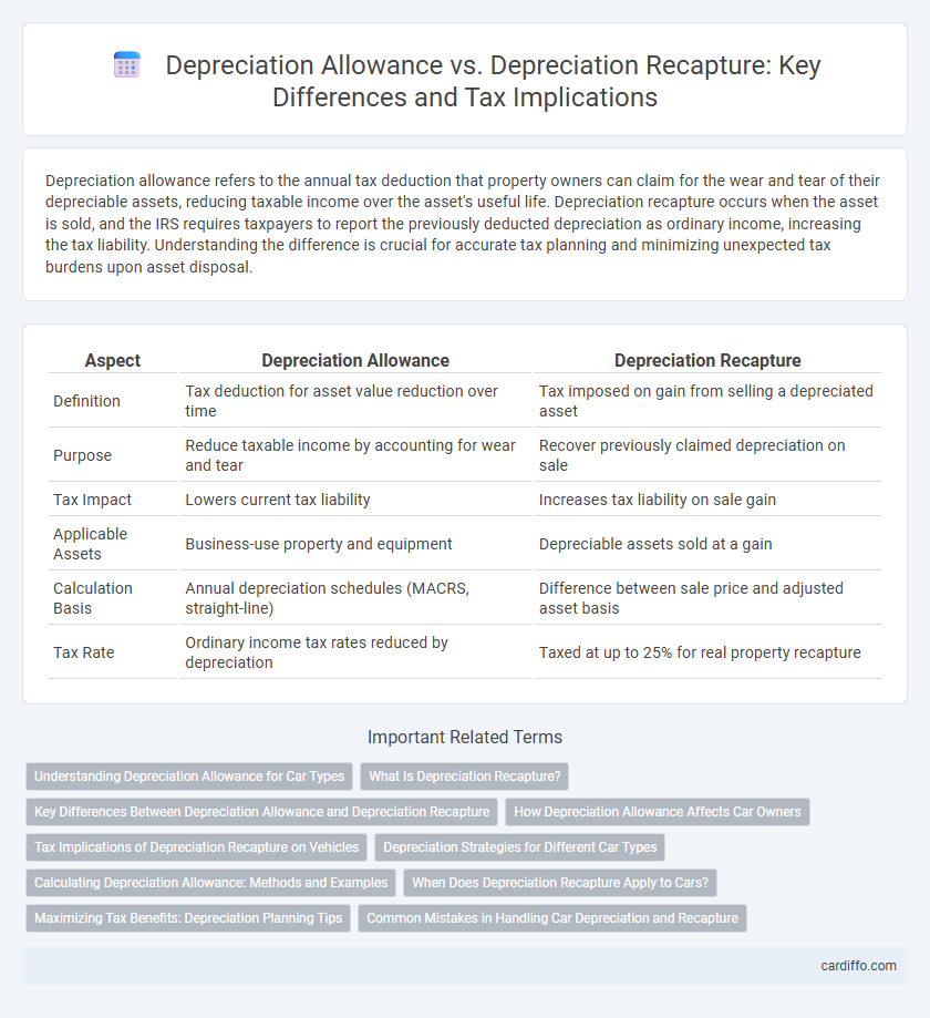 Depreciation Allowance vs. Depreciation Recapture: Key Differences and Tax Implications