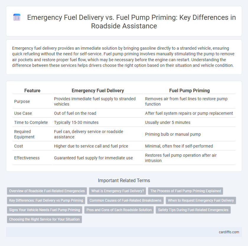 Emergency Fuel Delivery vs. Fuel Pump Priming: Key Differences in Roadside Assistance