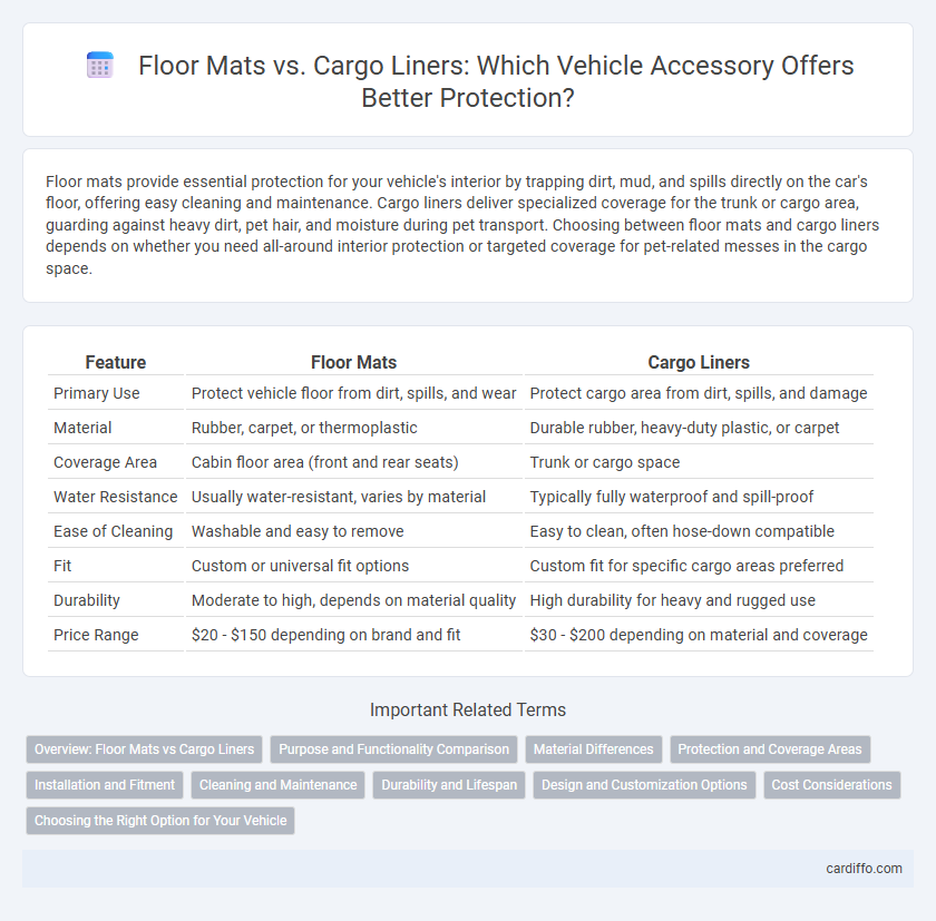 Floor Mats vs. Cargo Liners: Which Vehicle Accessory Offers Better Protection?