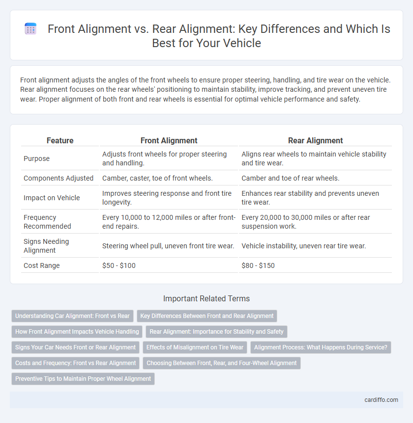 Front Alignment vs. Rear Alignment: Key Differences and Which Is Best for Your Vehicle