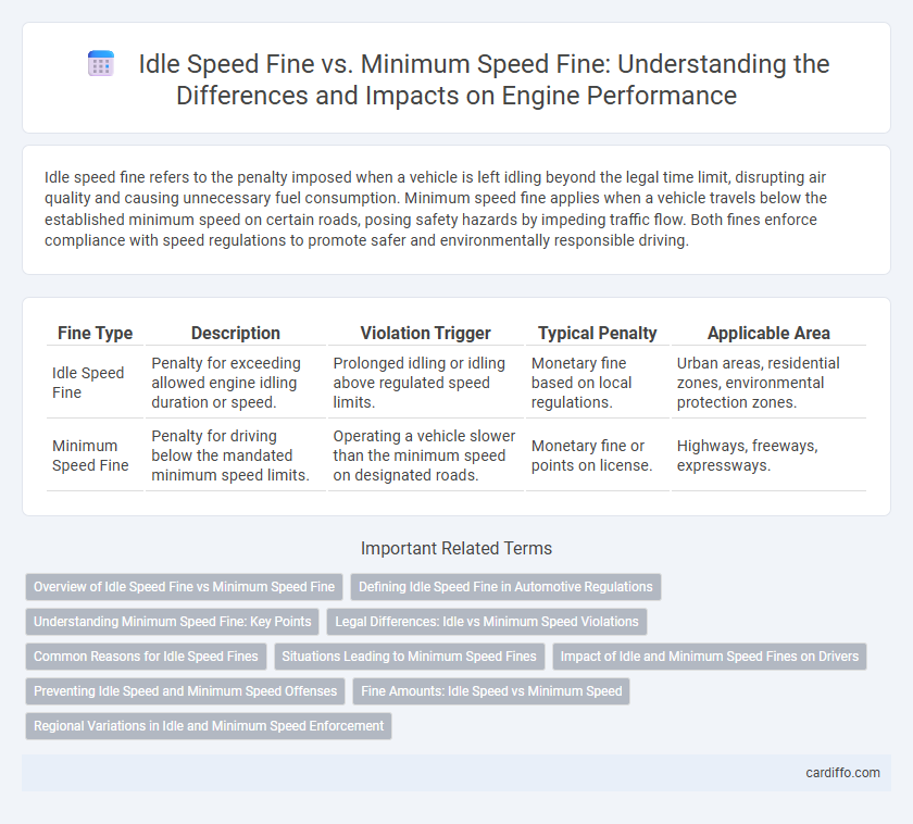 Idle Speed Fine vs. Minimum Speed Fine: Understanding the Differences and Impacts on Engine Performance