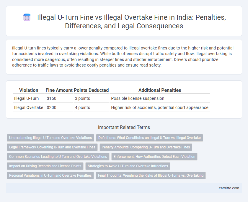Illegal U-Turn Fine vs Illegal Overtake Fine in India: Penalties, Differences, and Legal Consequences