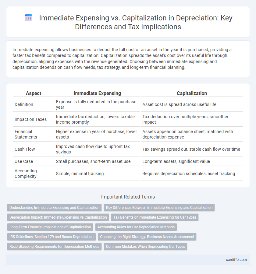 Immediate Expensing vs. Capitalization in Depreciation: Key Differences and Tax Implications