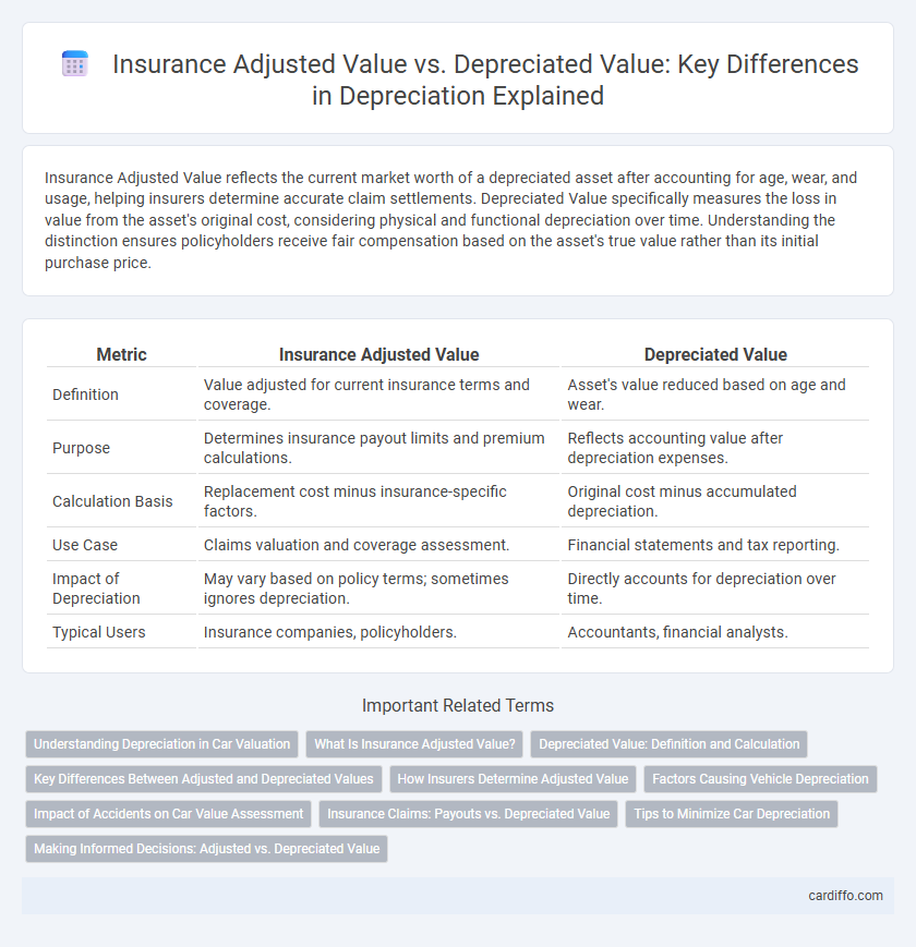 Insurance Adjusted Value vs. Depreciated Value: Key Differences in Depreciation Explained