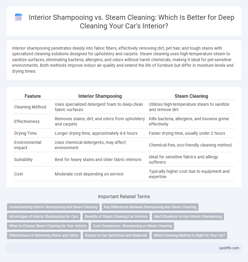 Interior Shampooing vs. Steam Cleaning: Which Is Better for Deep Cleaning Your Car's Interior?