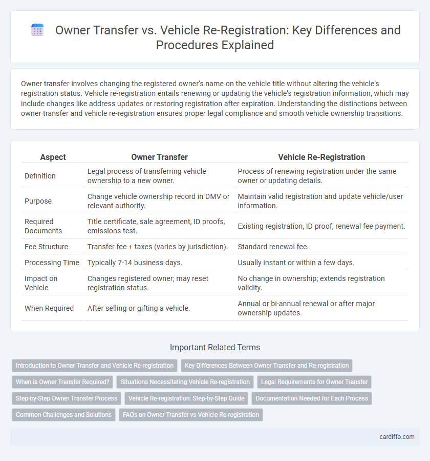 Owner Transfer vs. Vehicle Re-Registration: Key Differences and Procedures Explained