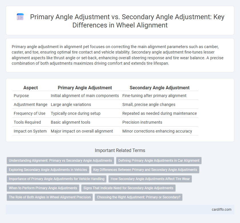 Primary Angle Adjustment vs. Secondary Angle Adjustment: Key Differences in Wheel Alignment