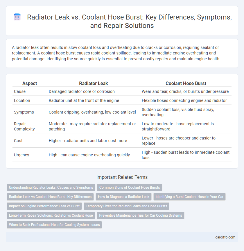 Radiator Leak vs. Coolant Hose Burst: Key Differences, Symptoms, and Repair Solutions