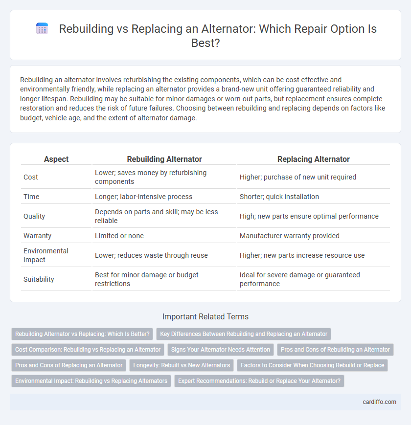 Rebuilding vs Replacing an Alternator: Which Repair Option Is Best?