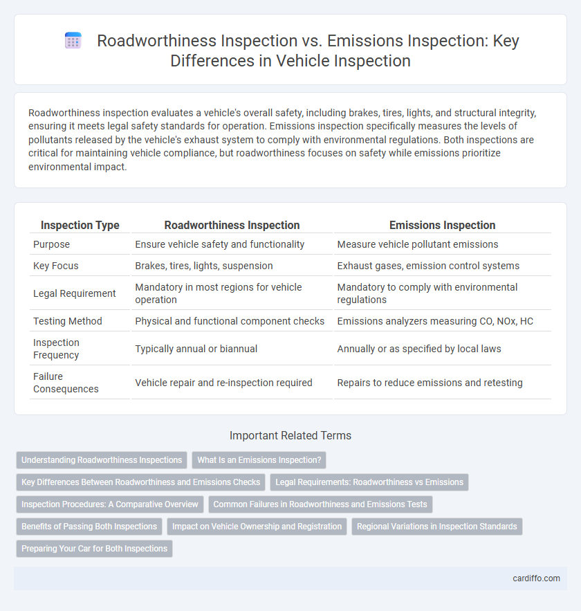 Roadworthiness Inspection vs. Emissions Inspection: Key Differences in Vehicle Inspection