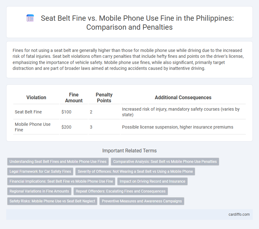 Seat Belt Fine vs. Mobile Phone Use Fine in the Philippines: Comparison and Penalties