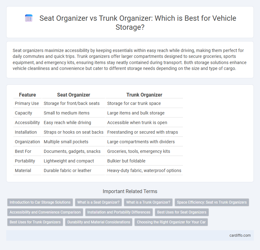 Seat Organizer vs Trunk Organizer: Which is Best for Vehicle Storage?