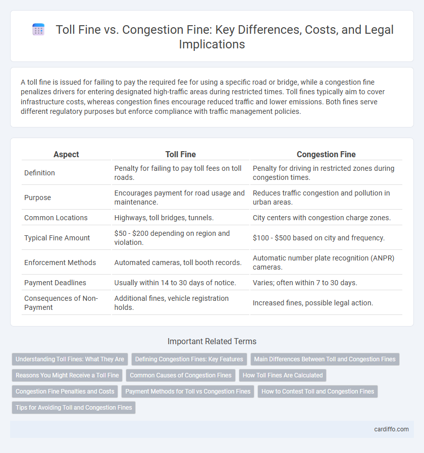 Toll Fine vs. Congestion Fine: Key Differences, Costs, and Legal Implications