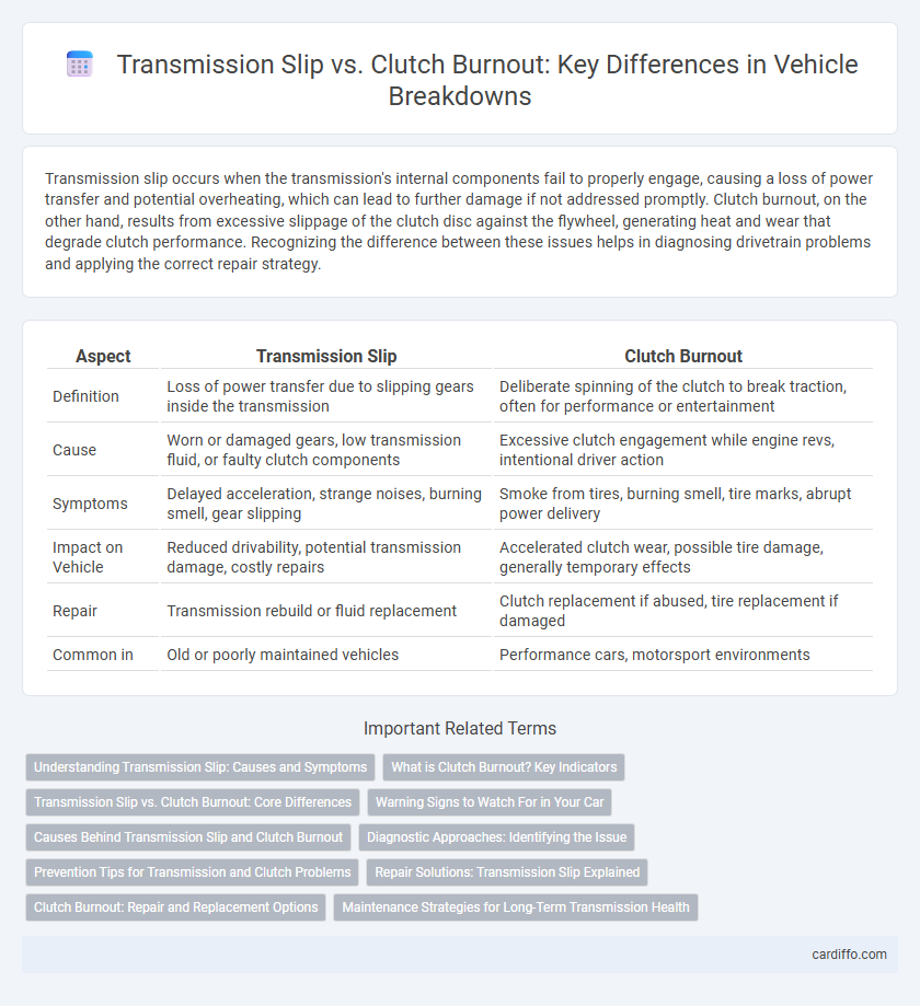 Transmission Slip vs. Clutch Burnout: Key Differences in Vehicle Breakdowns