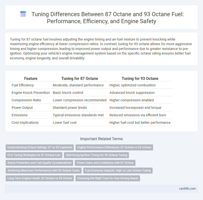Tuning Differences Between 87 Octane and 93 Octane Fuel: Performance, Efficiency, and Engine Safety