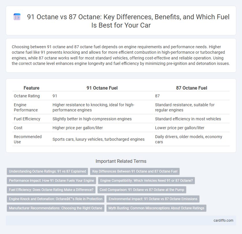 91 Octane vs 87 Octane: Key Differences, Benefits, and Which Fuel Is Best for Your Car