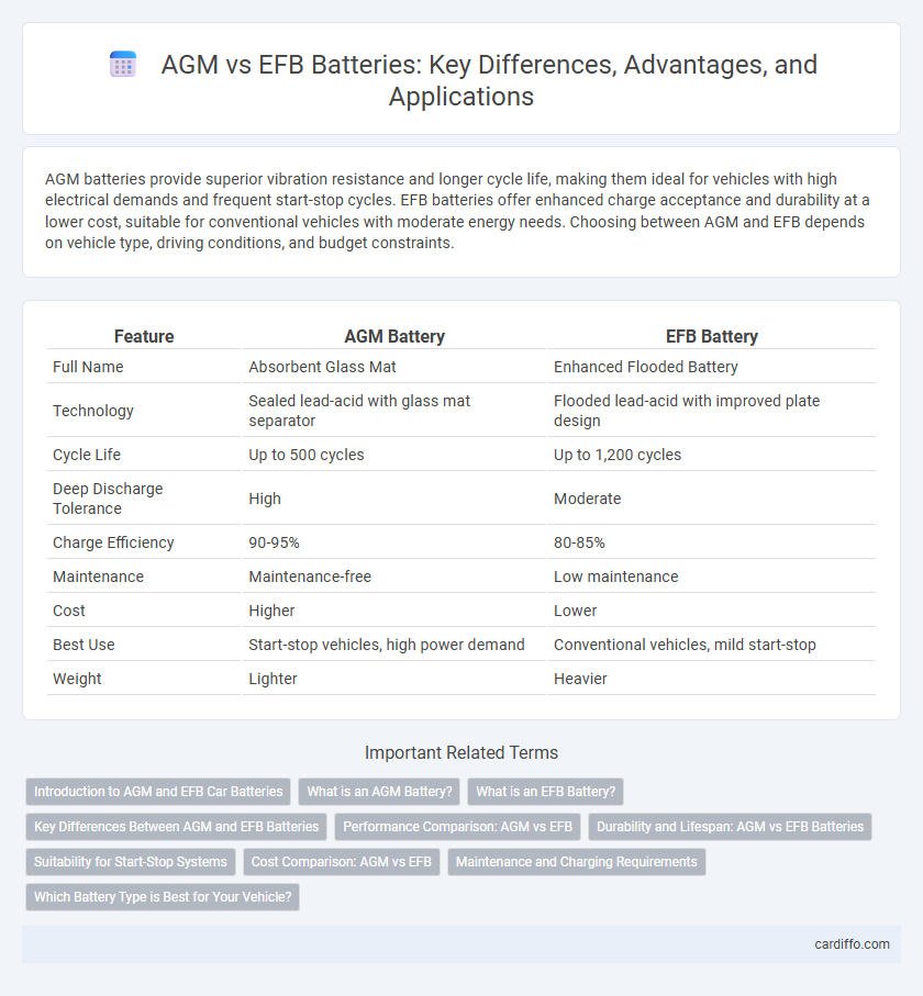 AGM vs EFB Batteries: Key Differences, Advantages, and Applications