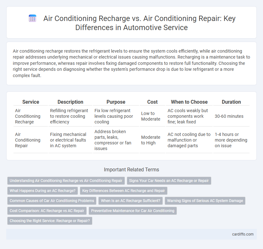 Air Conditioning Recharge vs. Air Conditioning Repair: Key Differences in Automotive Service