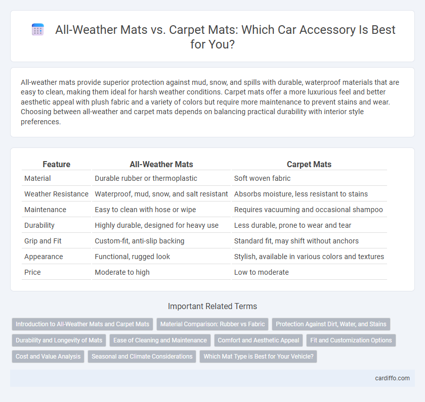 All-Weather Mats vs. Carpet Mats: Which Car Accessory Is Best for You?