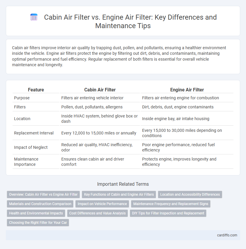 Cabin Air Filter vs. Engine Air Filter: Key Differences and Maintenance Tips