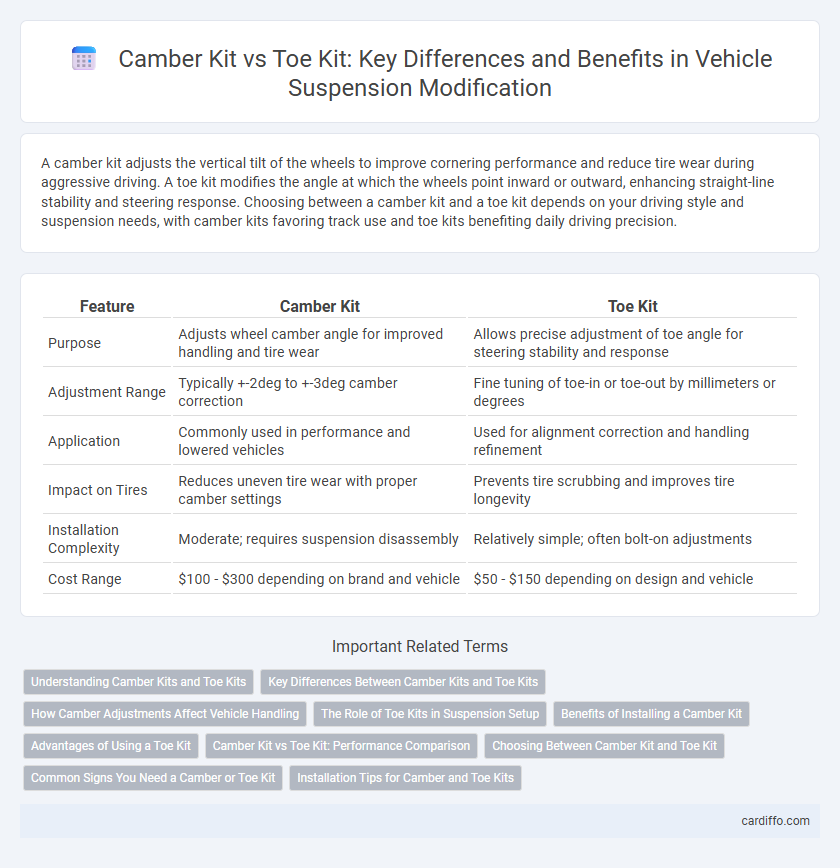 Camber Kit vs Toe Kit: Key Differences and Benefits in Vehicle Suspension Modification