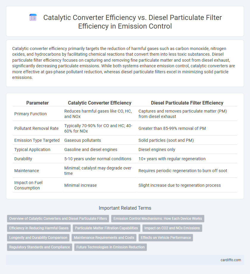 Catalytic Converter Efficiency vs. Diesel Particulate Filter Efficiency in Emission Control