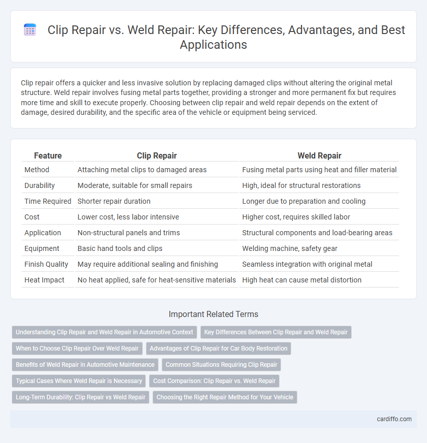 Clip Repair vs. Weld Repair: Key Differences, Advantages, and Best Applications