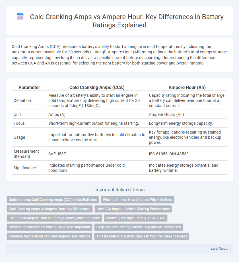 Cold Cranking Amps vs Ampere Hour: Key Differences in Battery Ratings Explained