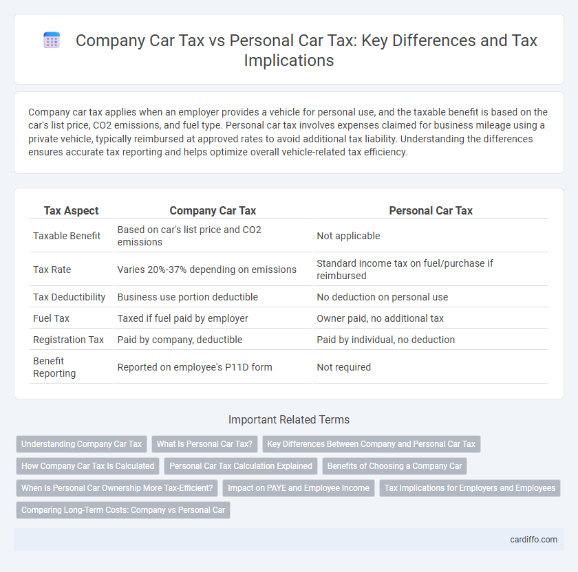 Company Car Tax vs Personal Car Tax: Key Differences and Tax Implications