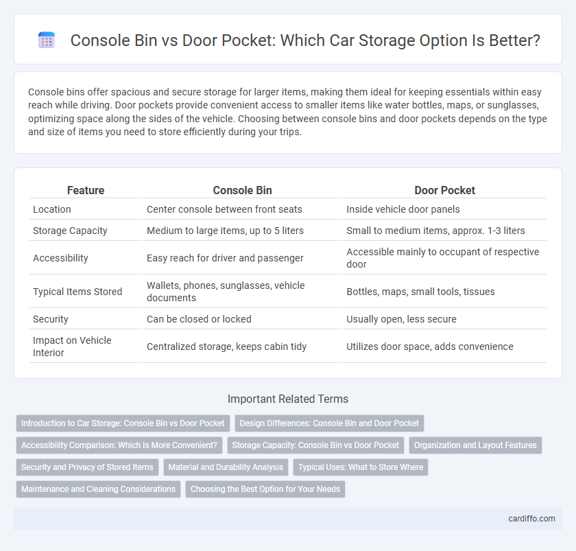 Console Bin vs Door Pocket: Which Car Storage Option Is Better?