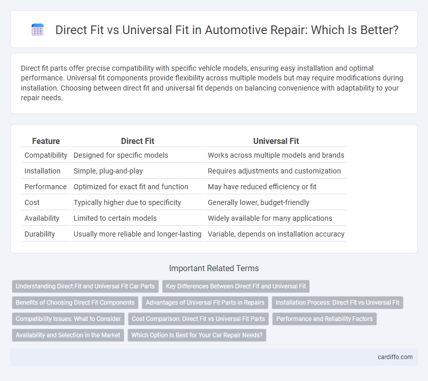 Direct Fit vs Universal Fit in Automotive Repair: Which Is Better?