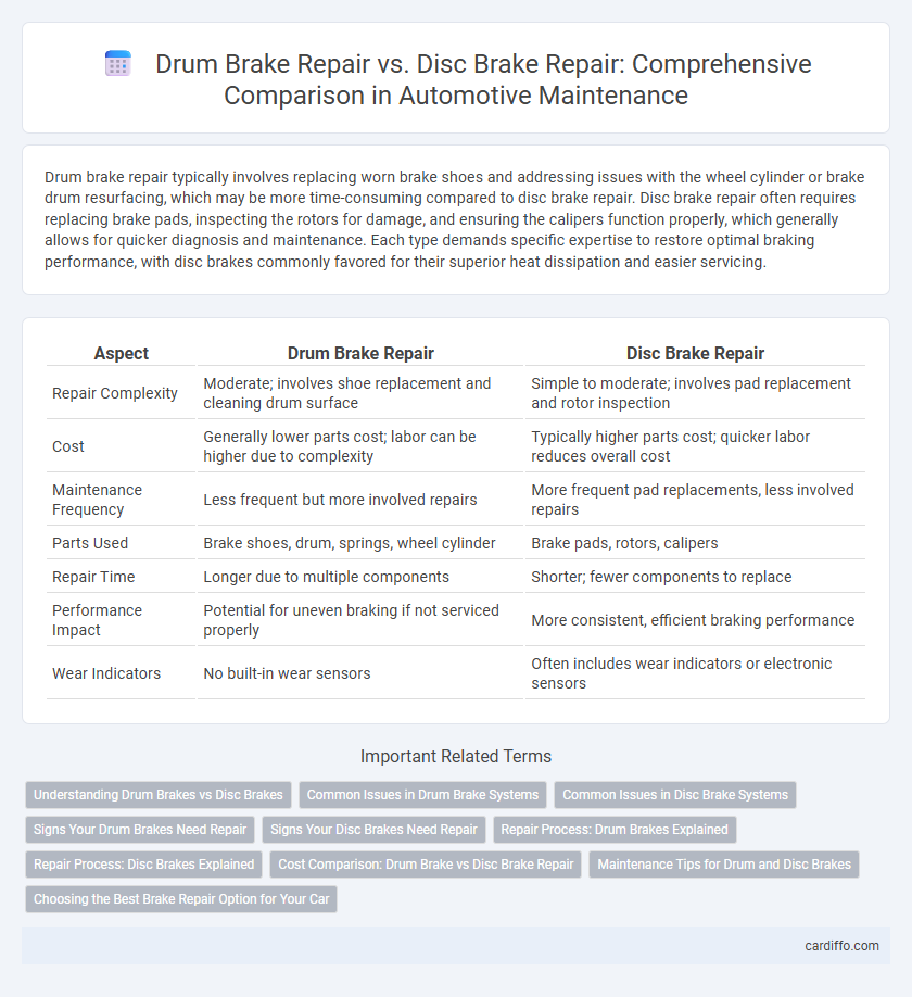 Drum Brake Repair vs. Disc Brake Repair: Comprehensive Comparison in Automotive Maintenance