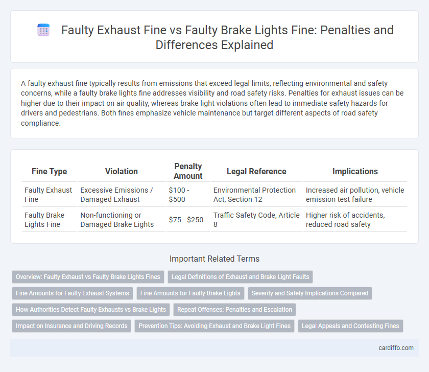 Faulty Exhaust Fine vs Faulty Brake Lights Fine: Penalties and Differences Explained