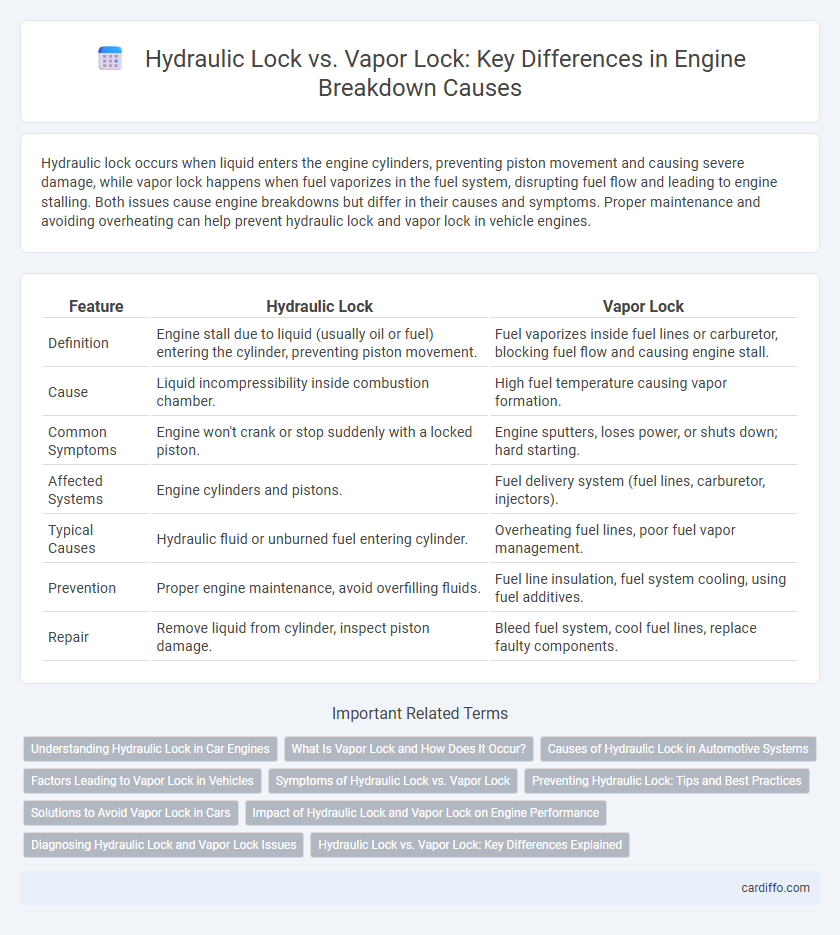 Hydraulic Lock vs. Vapor Lock: Key Differences in Engine Breakdown Causes