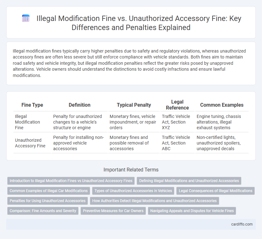 Illegal Modification Fine vs. Unauthorized Accessory Fine: Key Differences and Penalties Explained