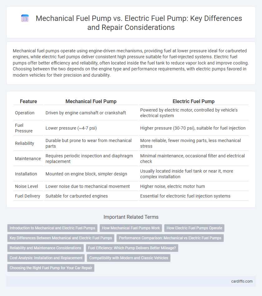 Mechanical Fuel Pump vs. Electric Fuel Pump: Key Differences and Repair Considerations