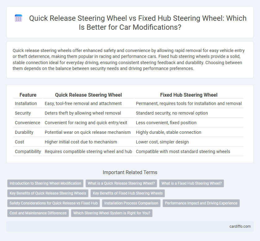 Quick Release Steering Wheel vs Fixed Hub Steering Wheel: Which Is Better for Car Modifications?