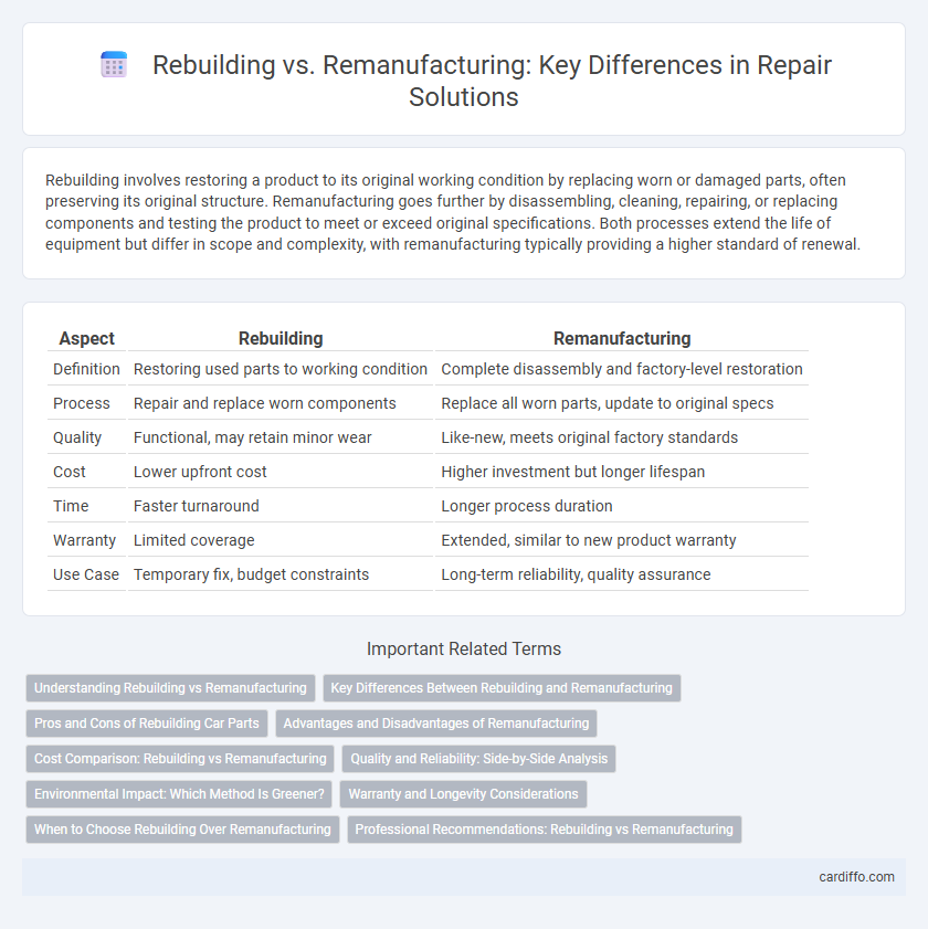 Rebuilding vs. Remanufacturing: Key Differences in Repair Solutions