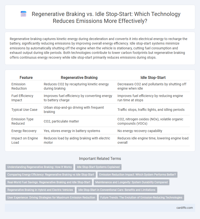 Regenerative Braking vs. Idle Stop-Start: Which Technology Reduces Emissions More Effectively?