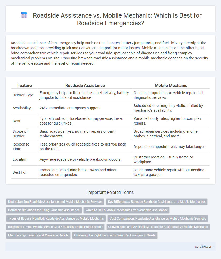 Roadside Assistance vs. Mobile Mechanic: Which Is Best for Roadside Emergencies?