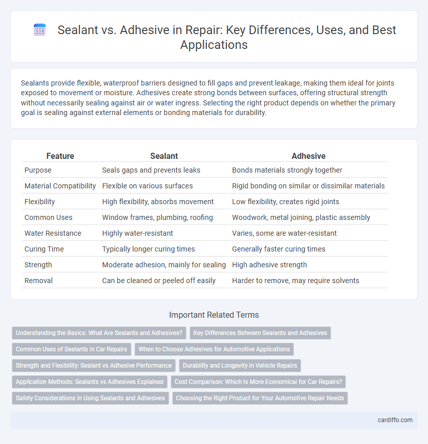 Sealant vs. Adhesive in Repair: Key Differences, Uses, and Best Applications