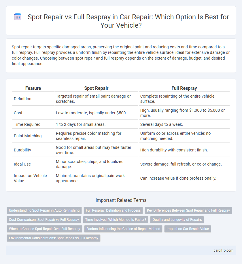 Spot Repair vs Full Respray in Car Repair: Which Option Is Best for Your Vehicle?
