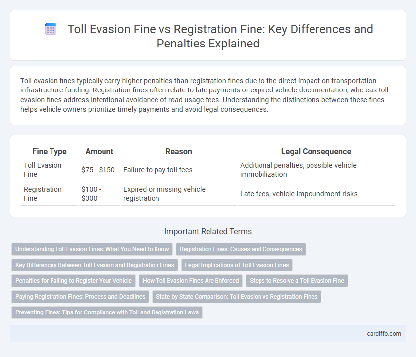 Toll Evasion Fine vs Registration Fine: Key Differences and Penalties Explained