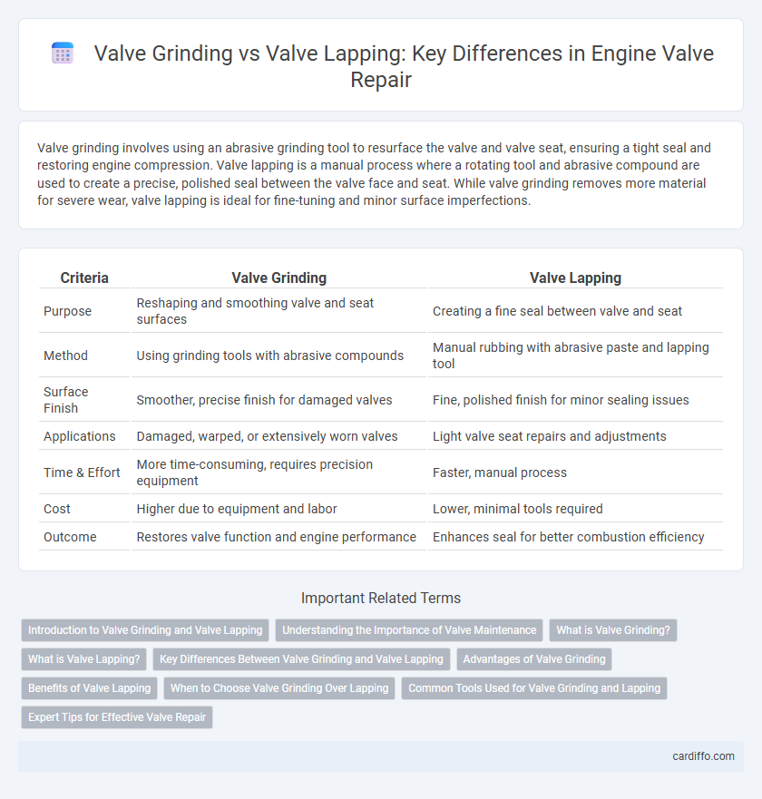Valve Grinding vs Valve Lapping: Key Differences in Engine Valve Repair