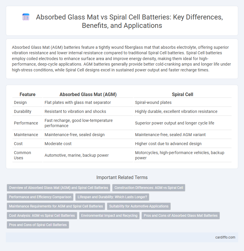 Absorbed Glass Mat vs Spiral Cell Batteries: Key Differences, Benefits, and Applications