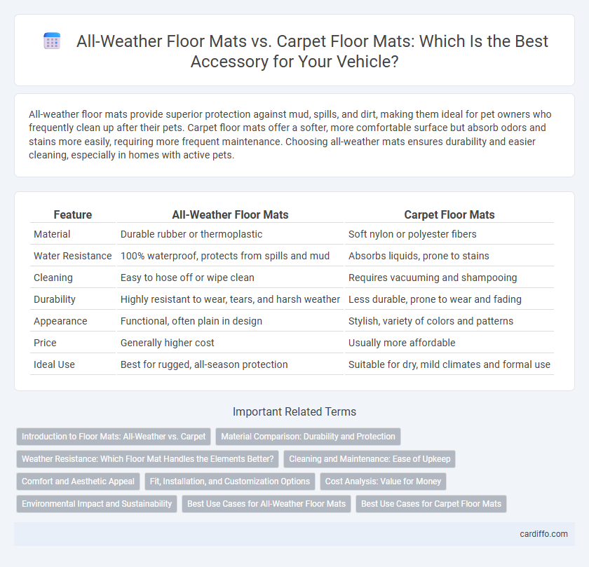All-Weather Floor Mats vs. Carpet Floor Mats: Which Is the Best Accessory for Your Vehicle?