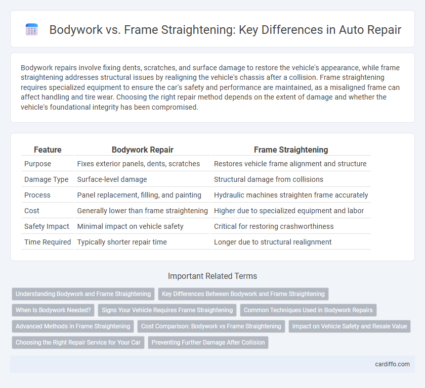 Bodywork vs. Frame Straightening: Key Differences in Auto Repair