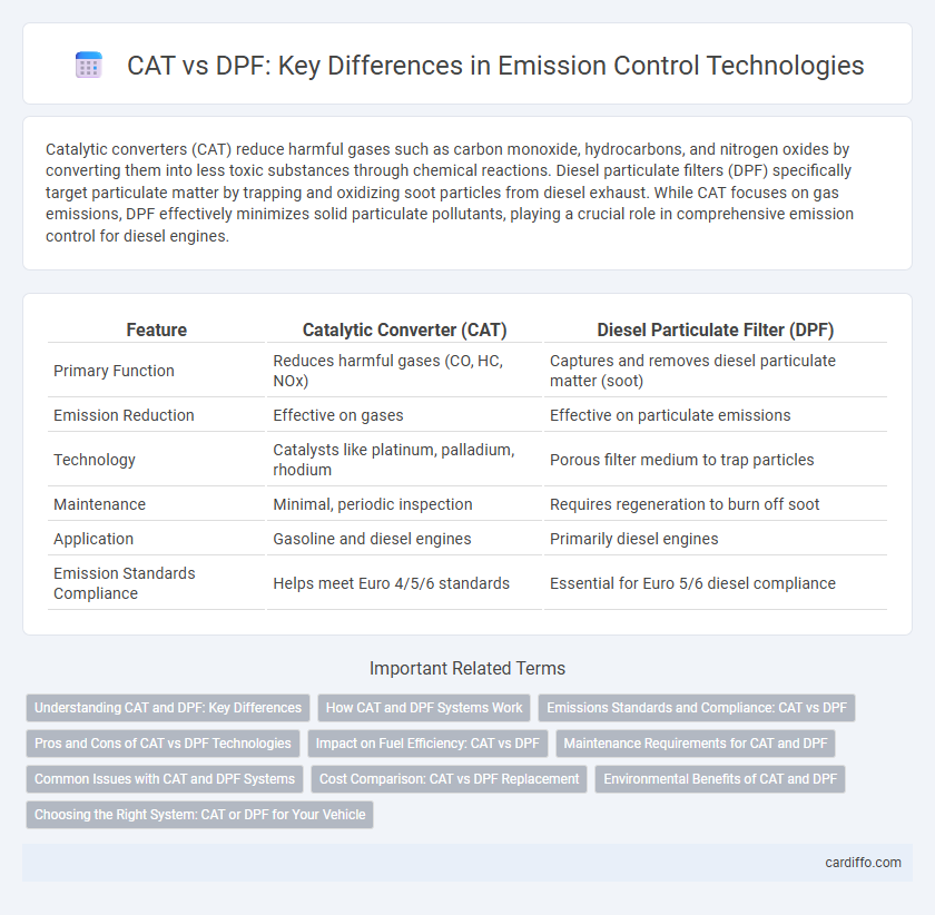 CAT vs DPF: Key Differences in Emission Control Technologies